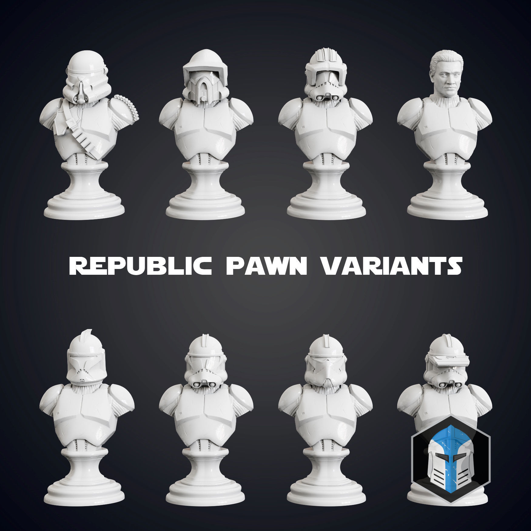 Clone Wars Chess Set - 3D Print Files 3D print model_4
