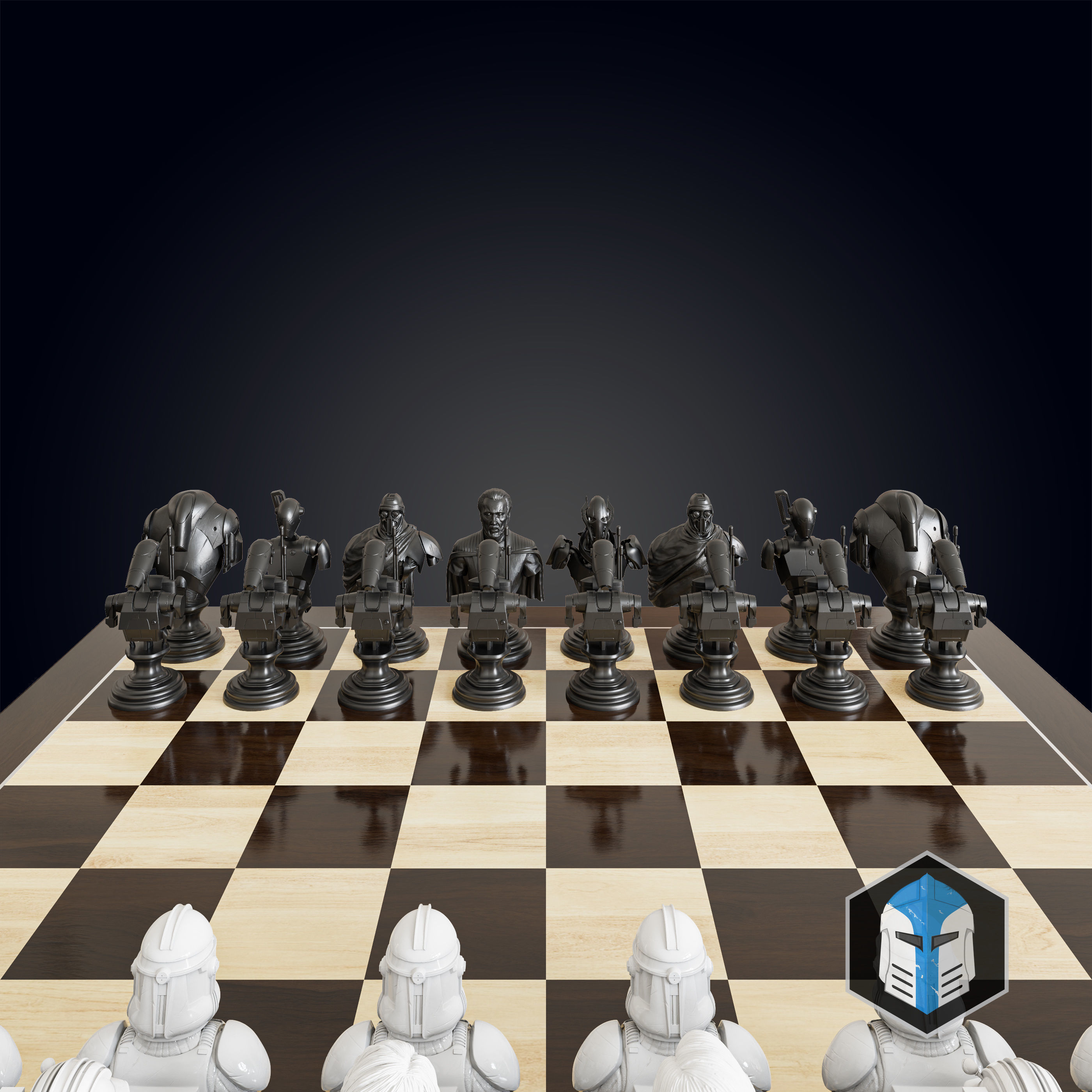 Clone Wars Chess Set - 3D Print Files 3D print model_9