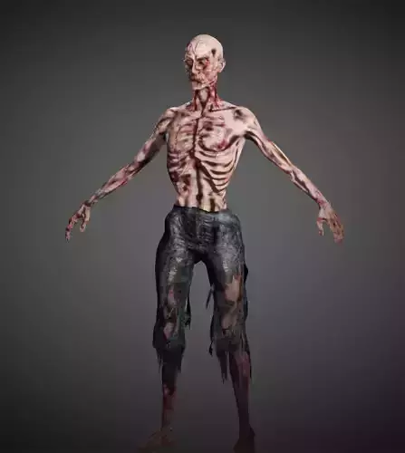 Zombie Low-poly 3D model skeleton Low-poly 3D model