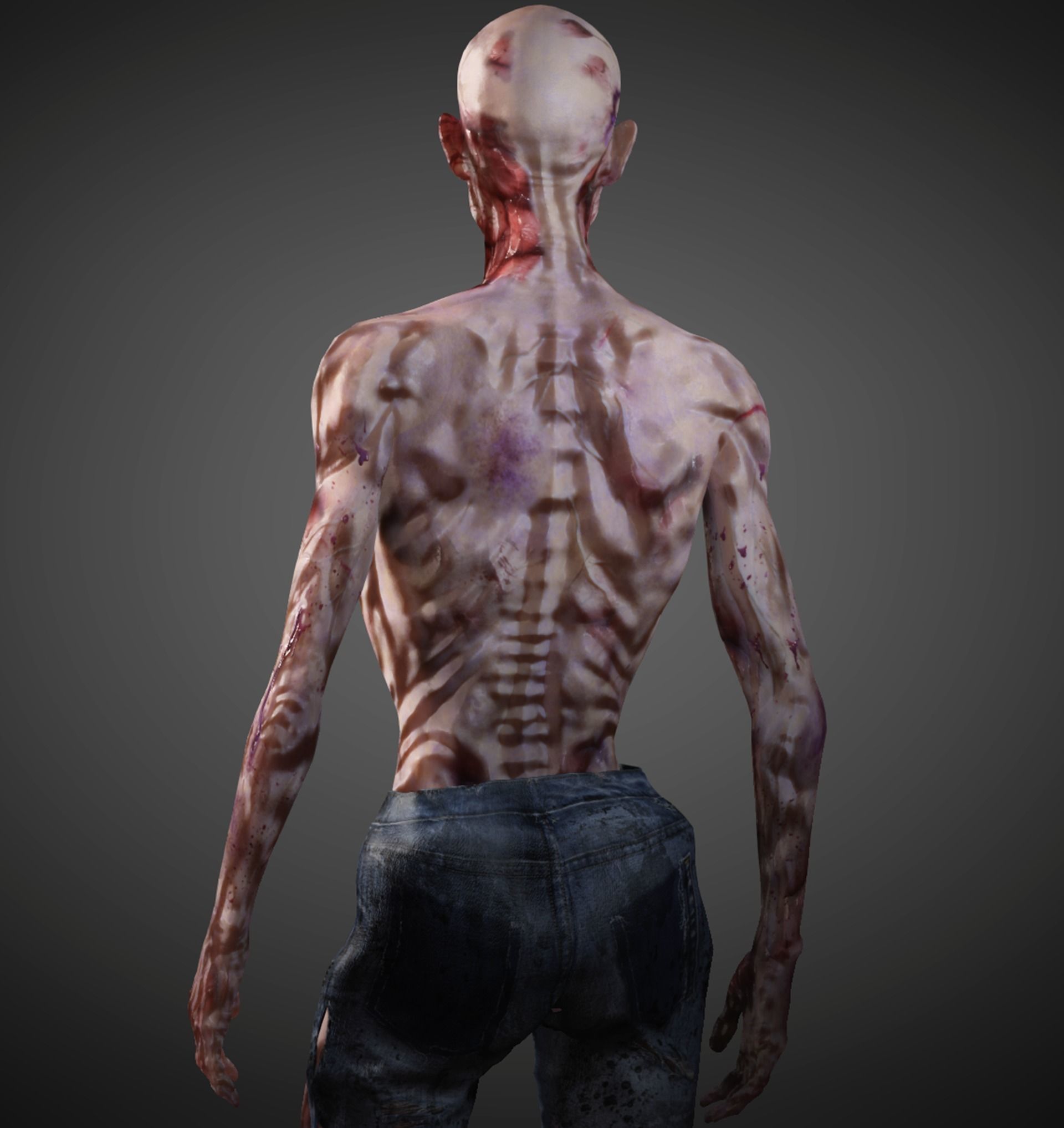 Zombie Low-poly 3D model skeleton Low-poly 3D model_2