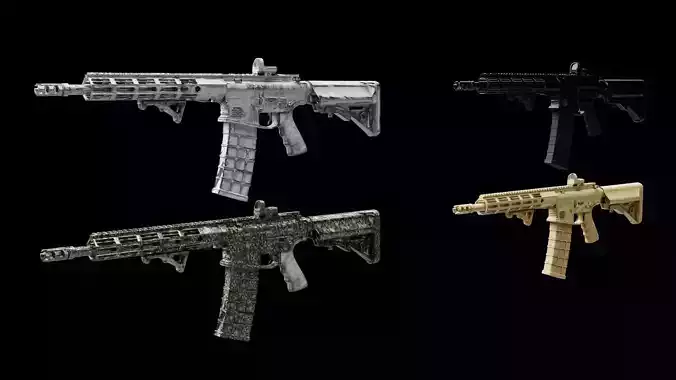 assault rifle ar-15 3D model