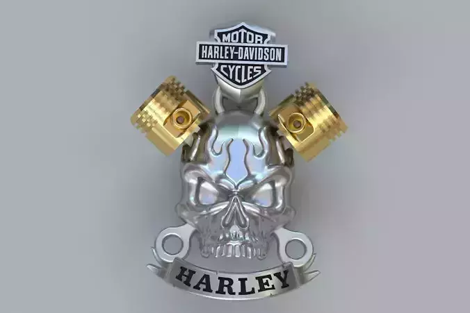 Harley davidson skull pendant