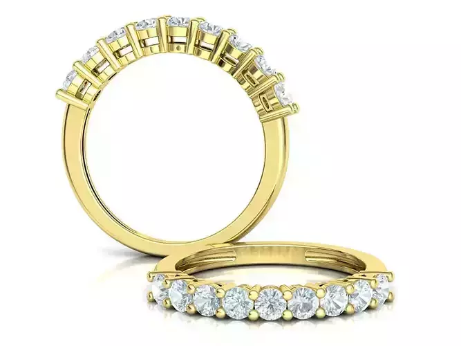 9 Stone 3mm Gems Eternity Ring Diamond Band 3dmodel  3D print model