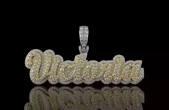 Pendant with the name Victoria 3D print model
