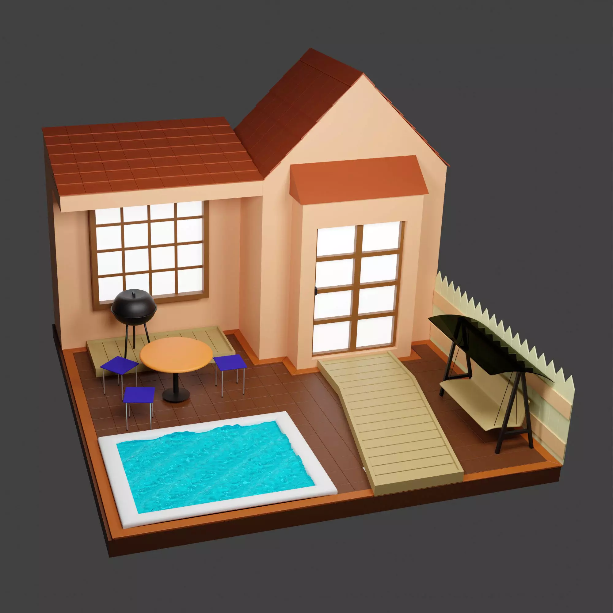 Back yard Free 3D model_0