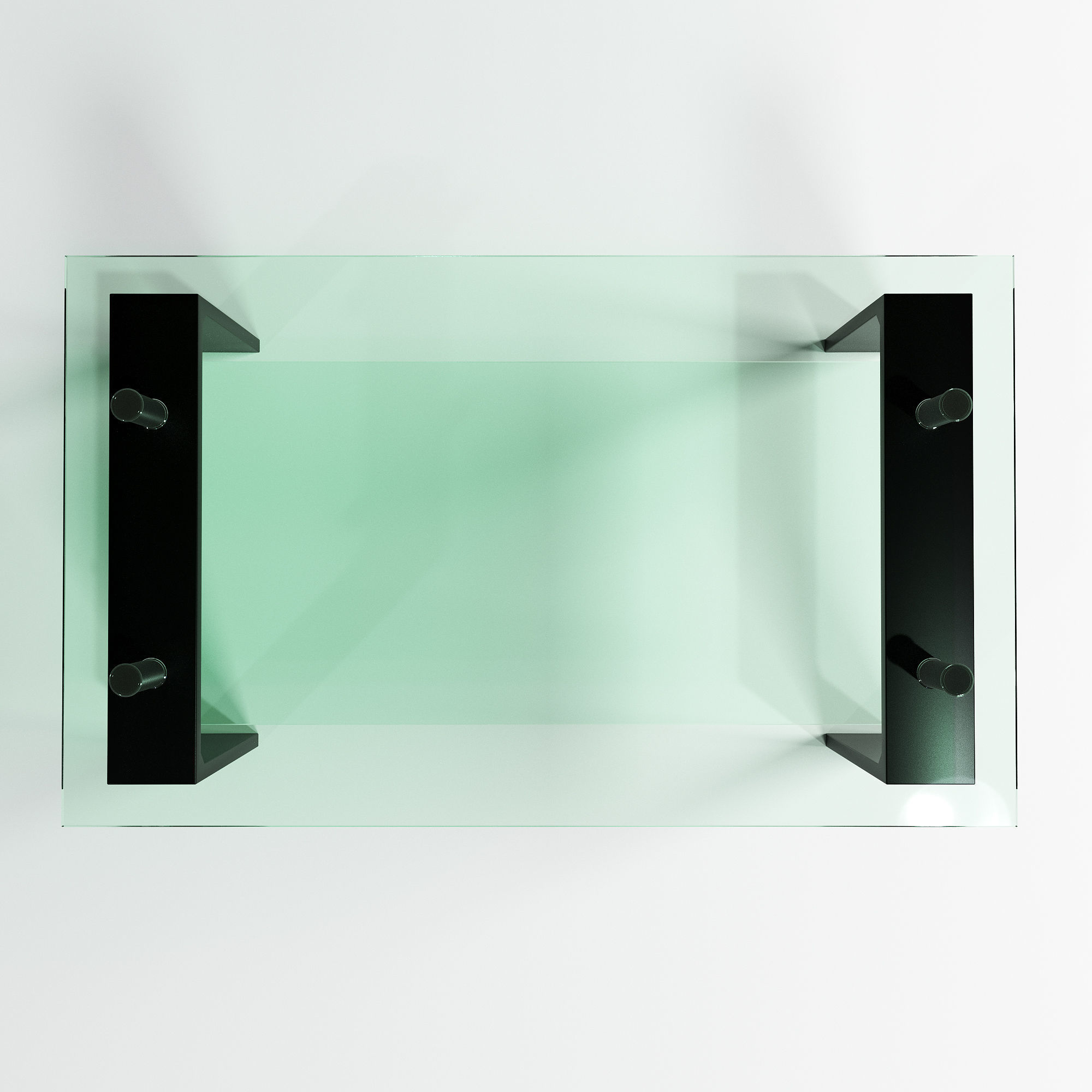 Table glass coffee with legs 3D model_2