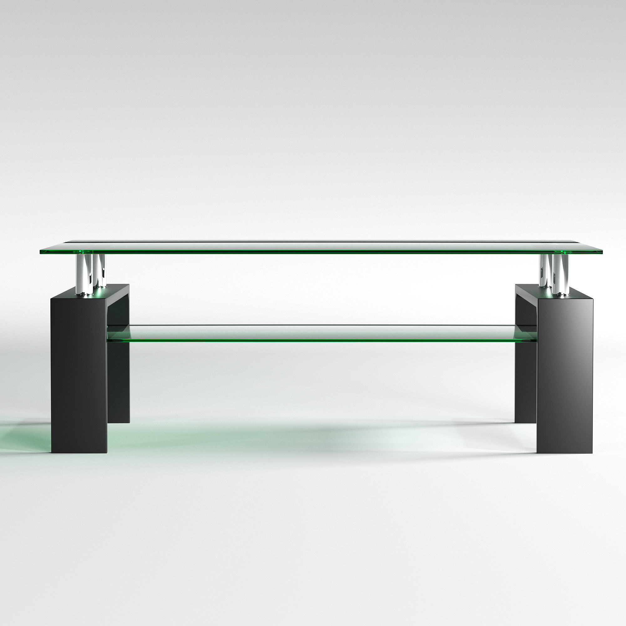 Table glass coffee with legs 3D model_4