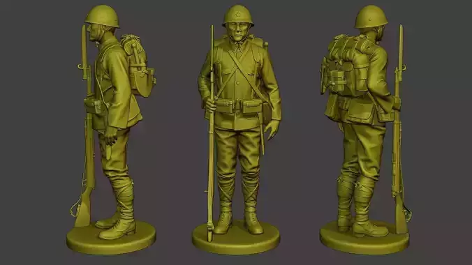 Japanese soldier ww2 Attention3 J1 3D print model