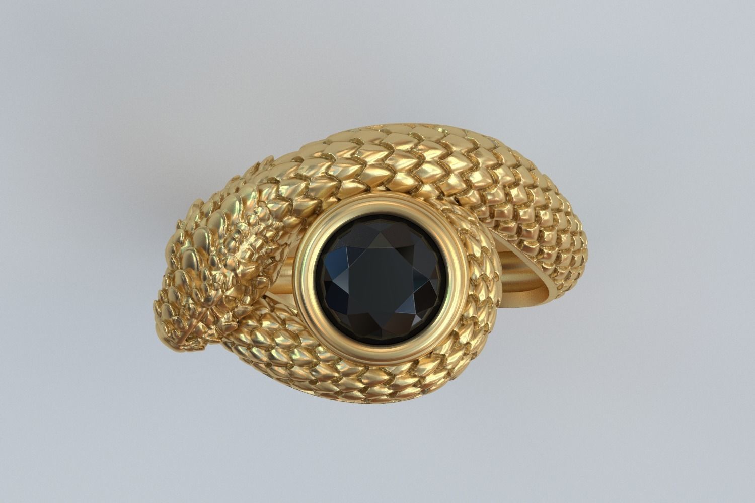 Snake coiled around a finger 3D print model_3