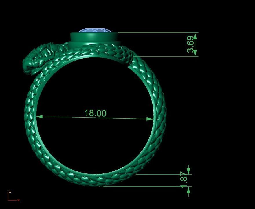 Snake coiled around a finger 3D print model_7