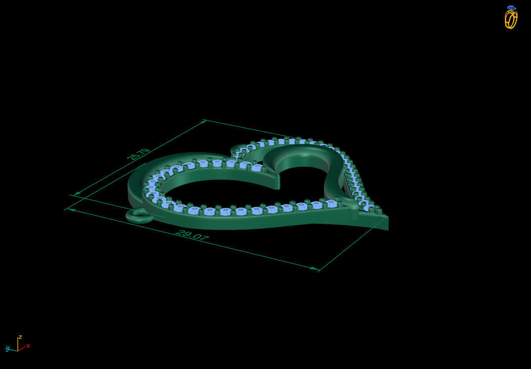 heart pendant 3D print model_5