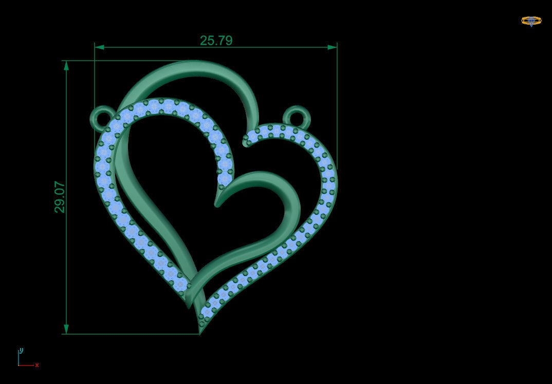 heart pendant 3D print model_8