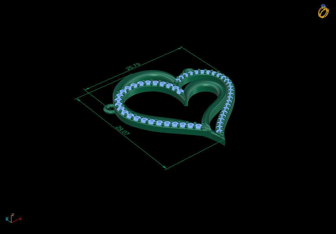 heart pendant 3D print model_4