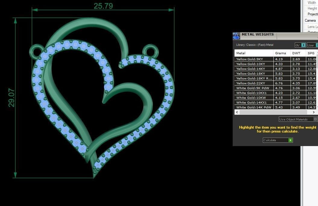 heart pendant 3D print model_7