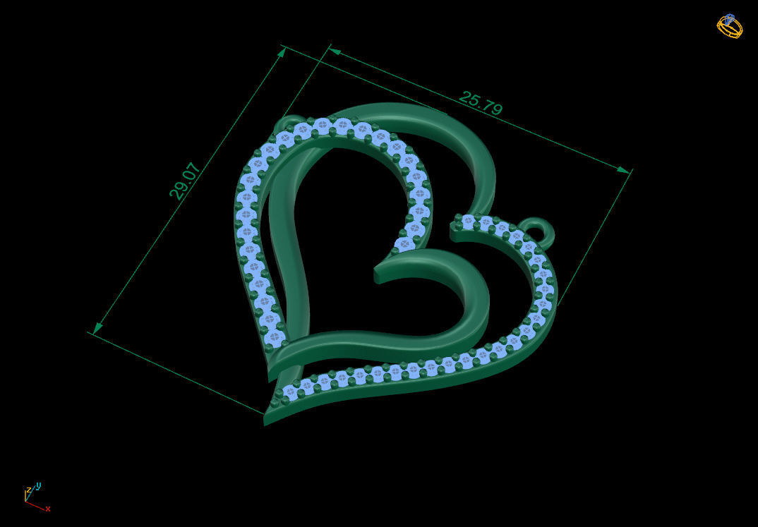heart pendant 3D print model_9