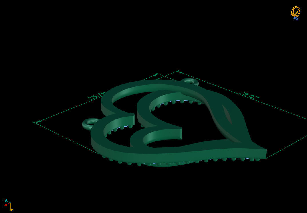 heart pendant 3D print model_6