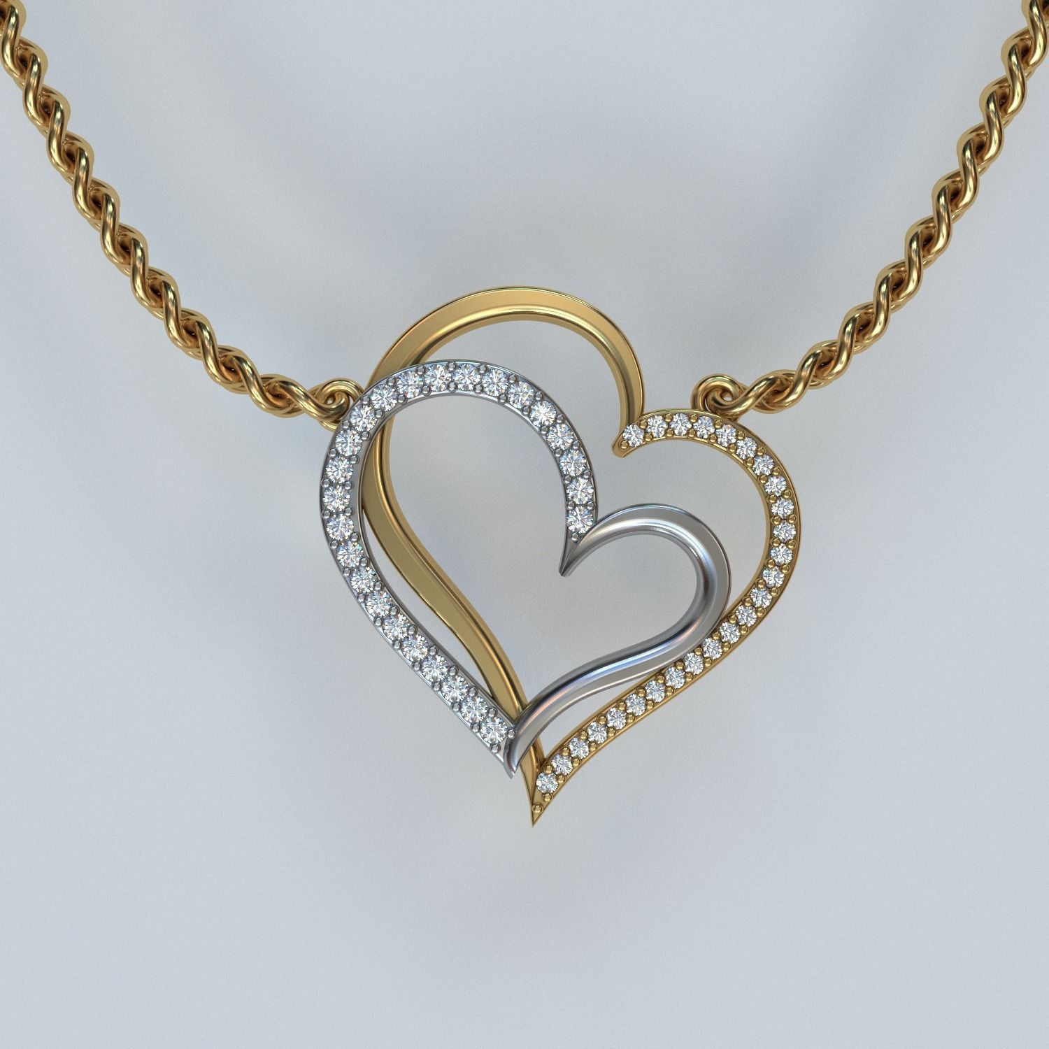 heart pendant 3D print model_2