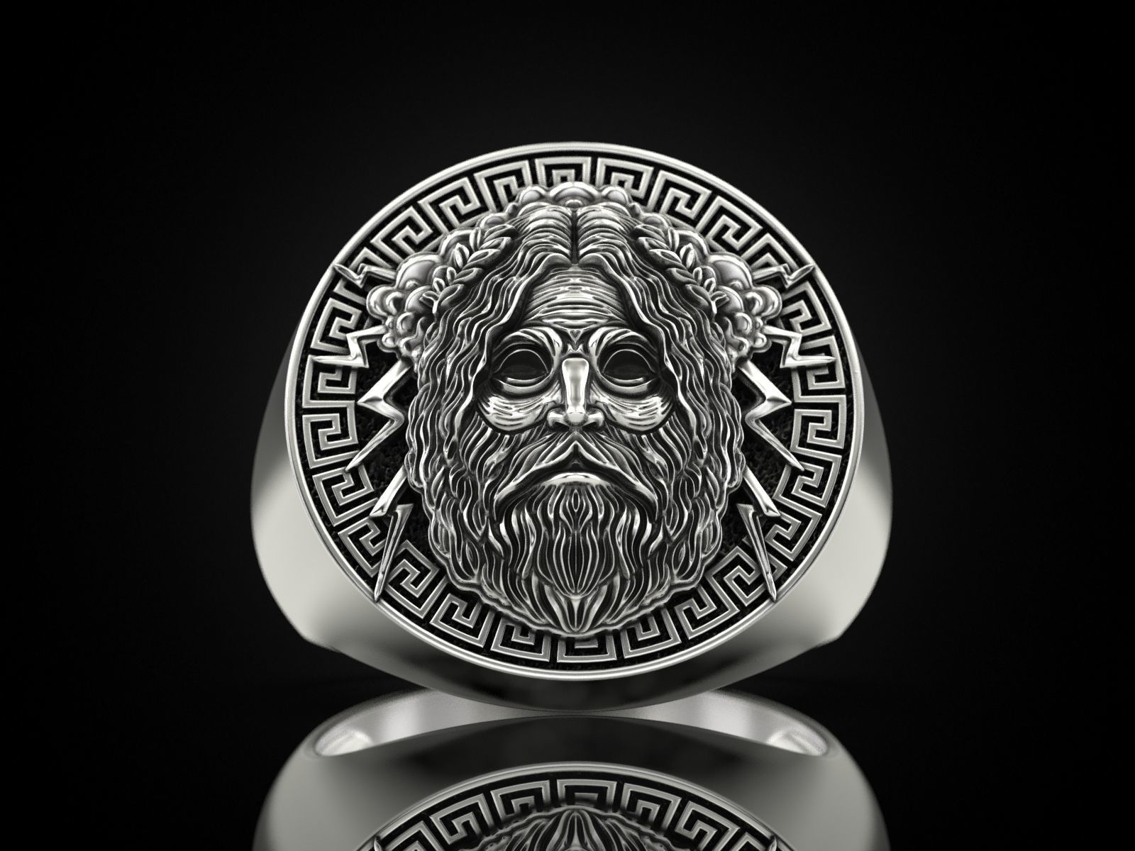 Ring of Zeus god of thunder 3D print model_1