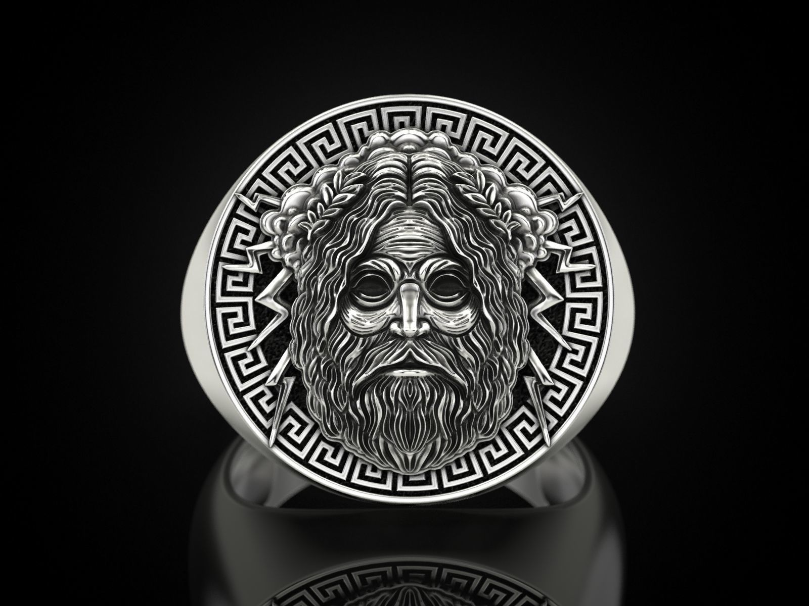 Ring of Zeus god of thunder 3D print model_3