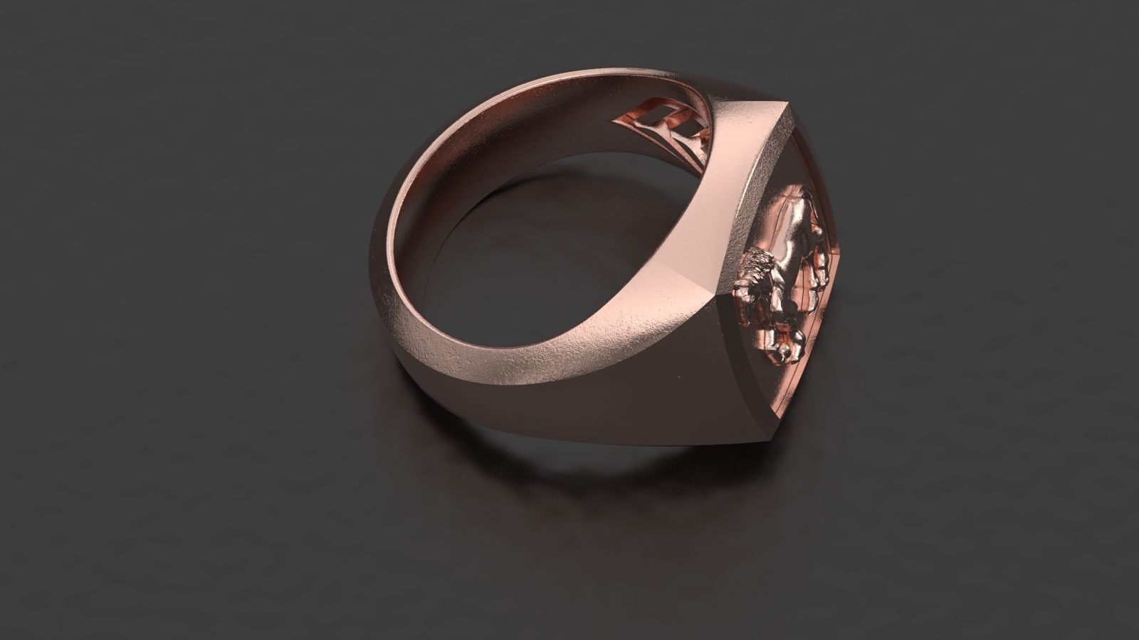 Horse Signet Ring 3D print model_3