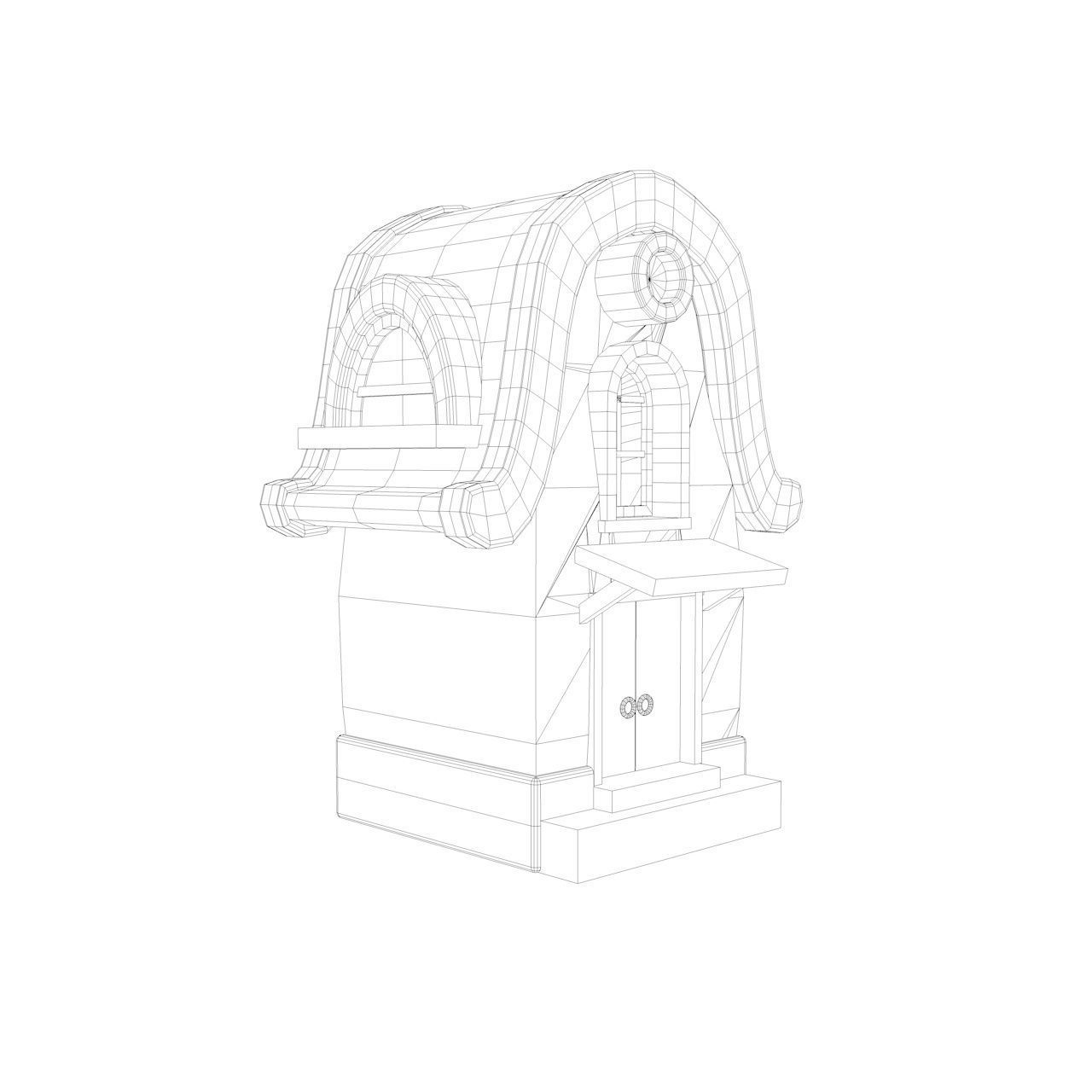 Cartoon Fantasy House 2 Low-poly 3D model_14