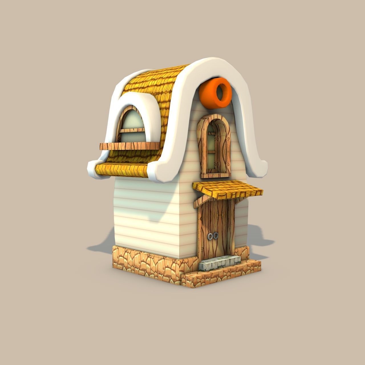 Cartoon Fantasy House 2 Low-poly 3D model_6