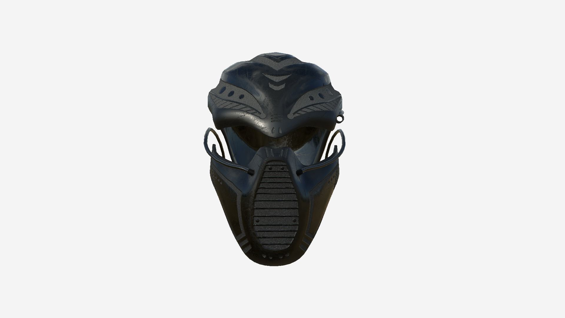 SciFi Ninja Mask A01 Latex Black - Character Design Fashion Low-poly 3D model_1