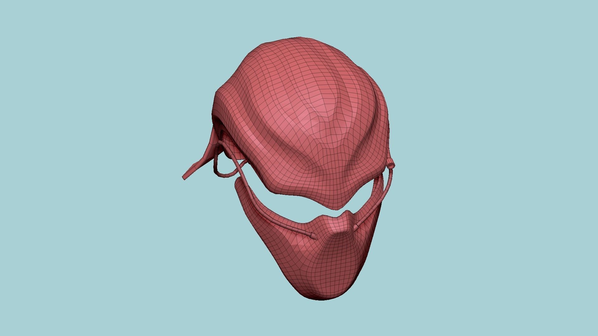 SciFi Ninja Mask A01 Latex Black - Character Design Fashion Low-poly 3D model_17