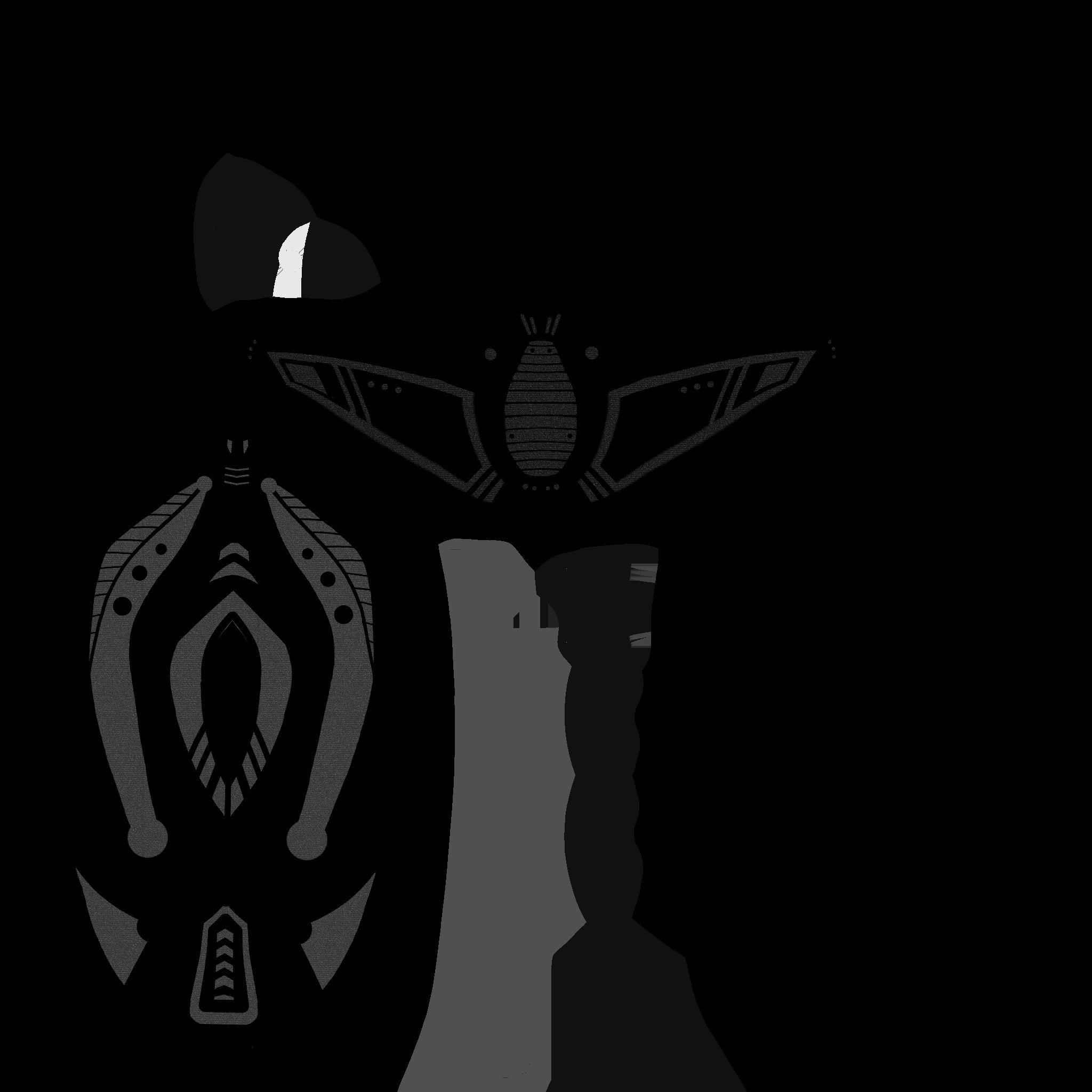 SciFi Ninja Mask A01 Latex Black - Character Design Fashion Low-poly 3D model_19