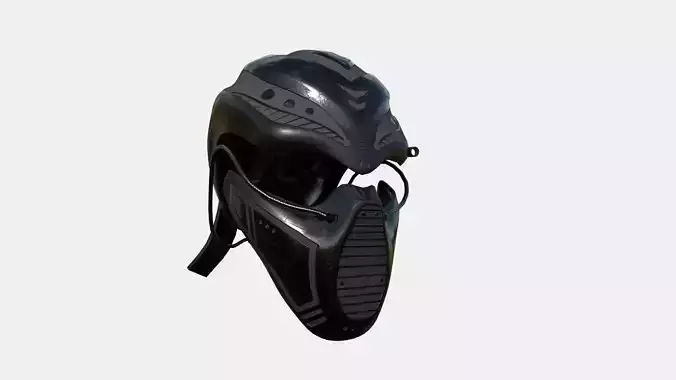 SciFi Ninja Mask A01 Latex Black - Character Design Fashion Low-poly 3D model