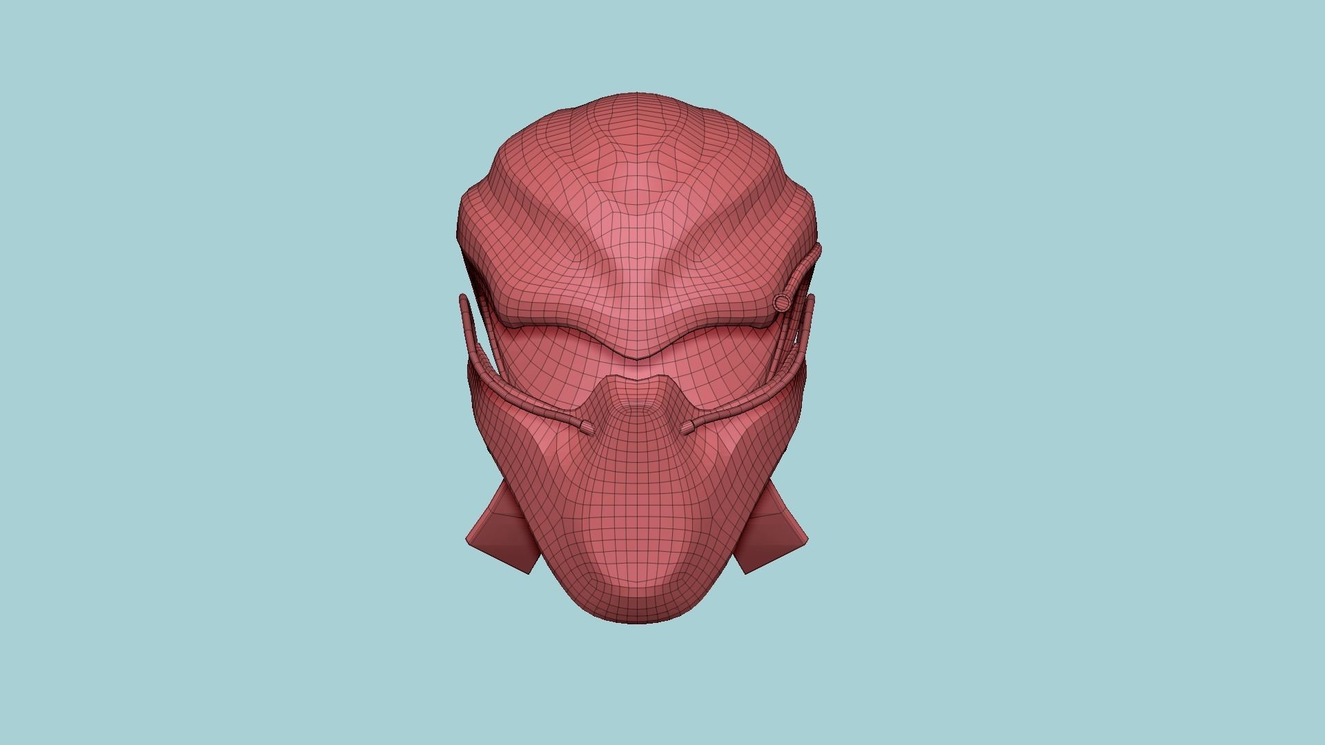 SciFi Ninja Mask A01 Latex Black - Character Design Fashion Low-poly 3D model_14
