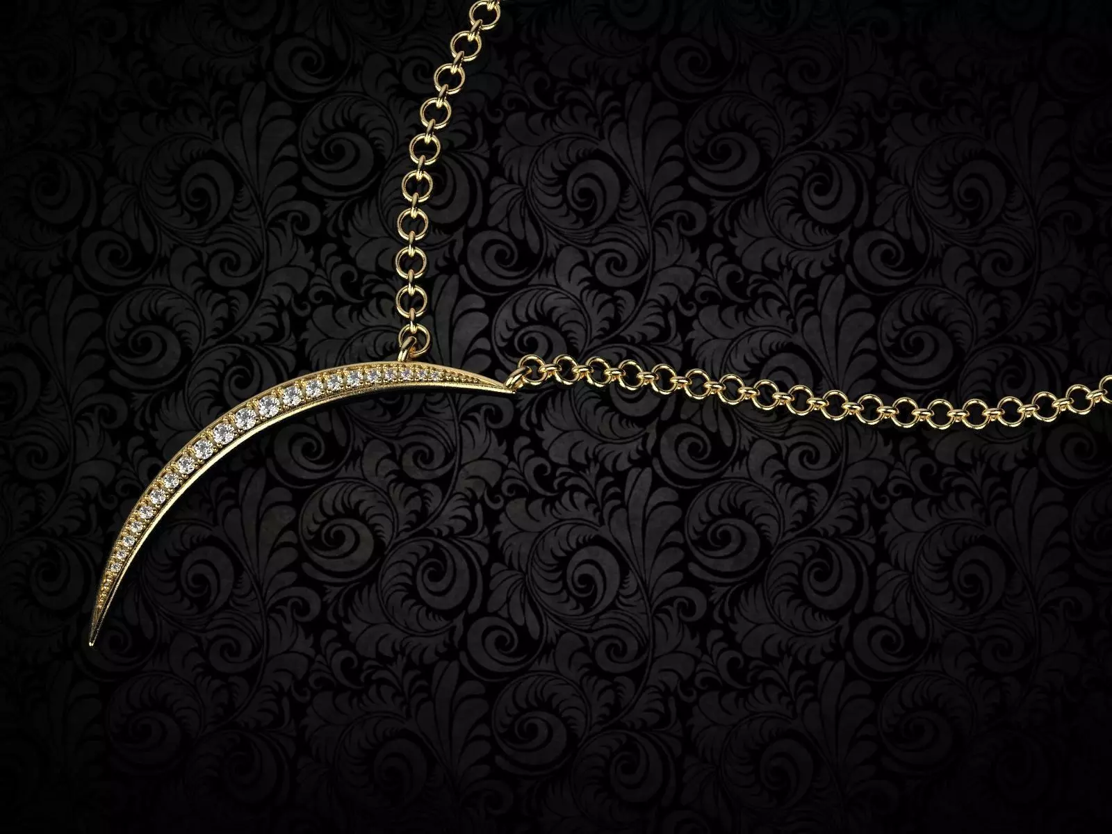 Moon diamond necklace 3D print model