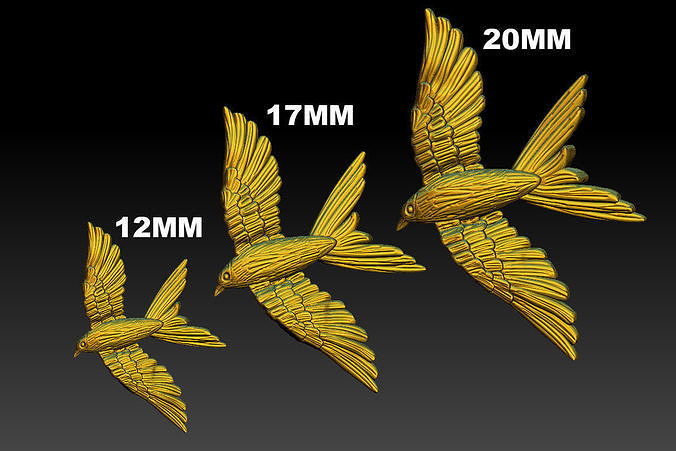 fly bird pendant 3D print model