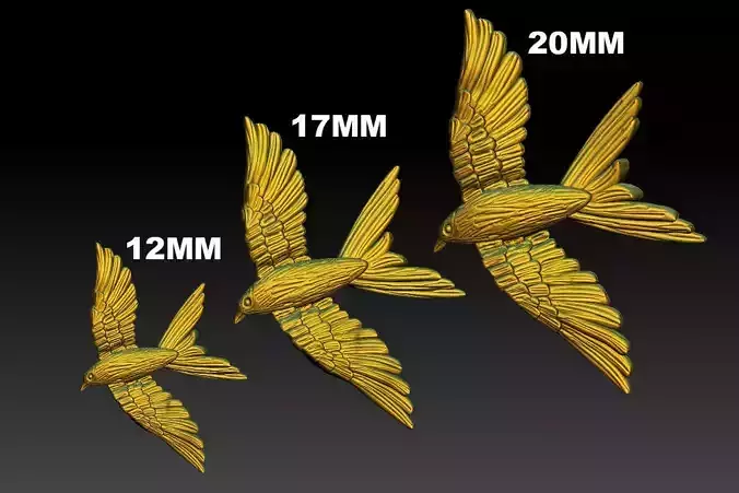 fly bird pendant 3D print model
