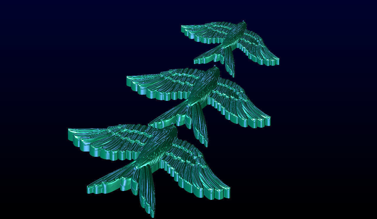 fly bird pendant 3D print model_9