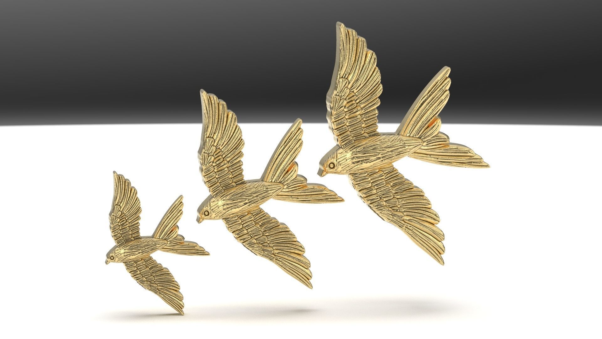 fly bird pendant 3D print model_1