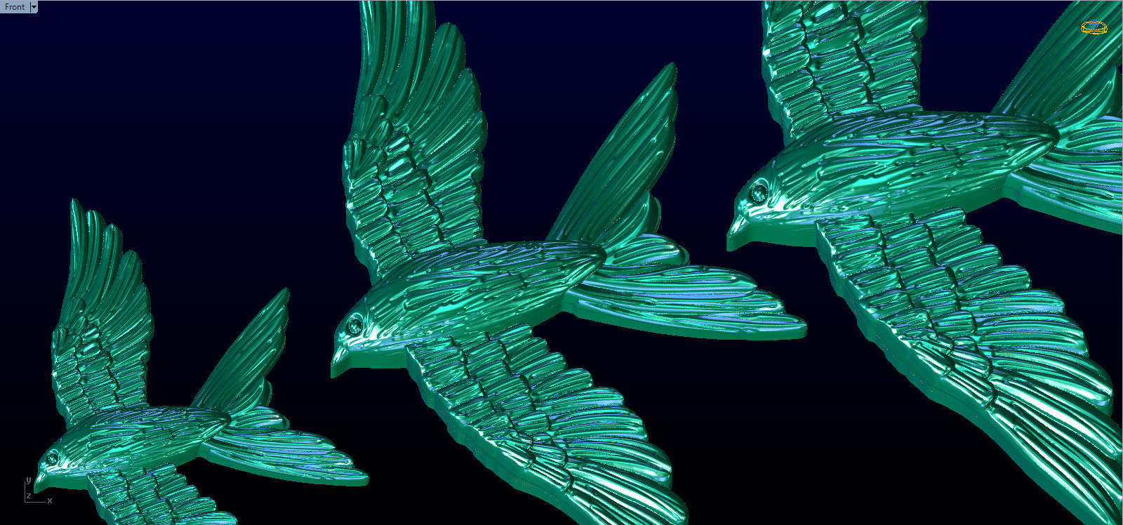 fly bird pendant 3D print model_2