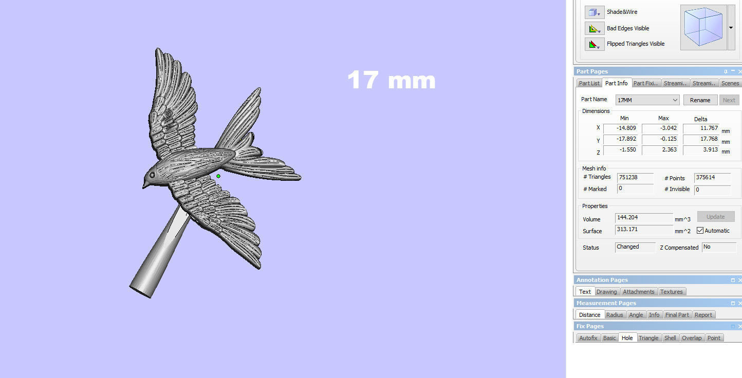 fly bird pendant 3D print model_13