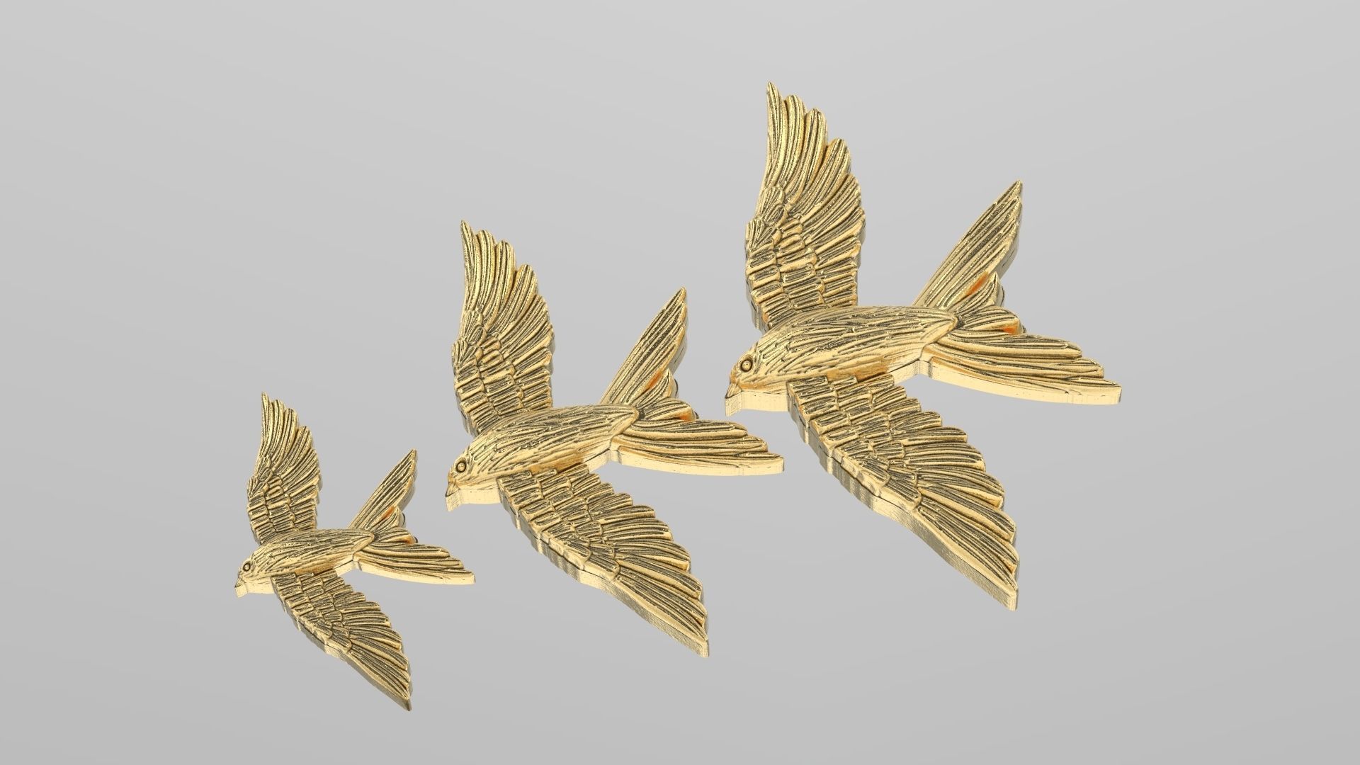 fly bird pendant 3D print model_14