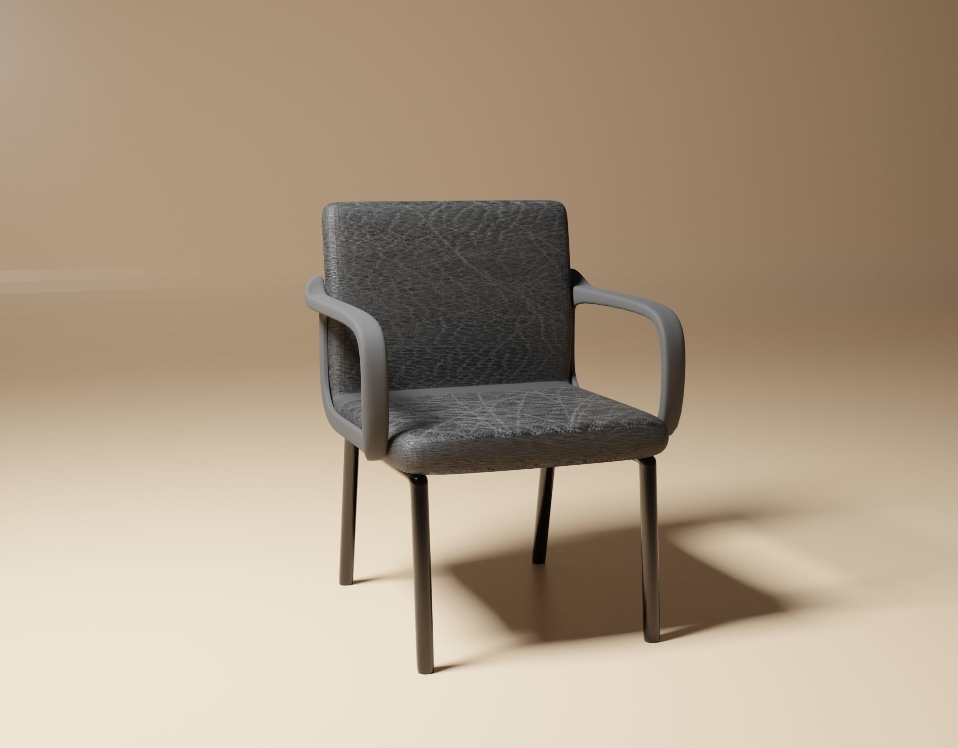 leather simple chair 3D model | CGTrader