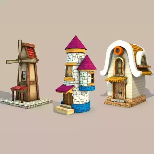 Cartoon Stylized Buildings