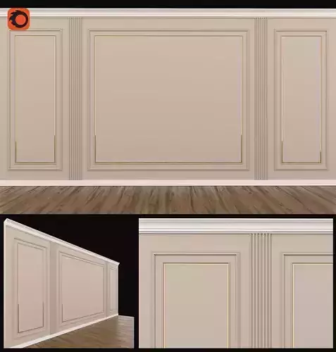 moulding room with walls and gold trim