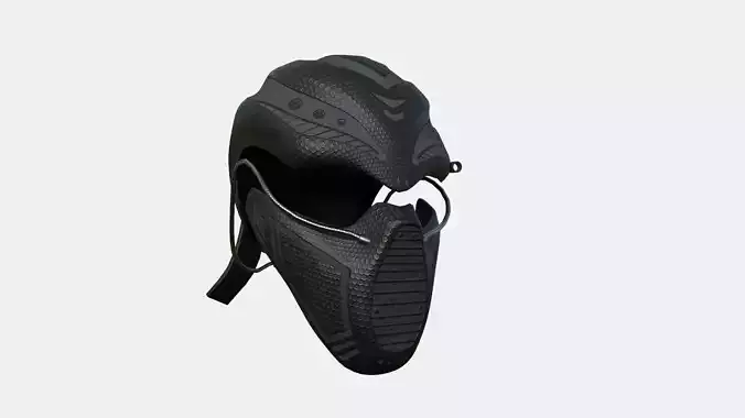 SciFi Ninja Mask A02 Black Rubber - Character Design Fashion Low-poly 3D model