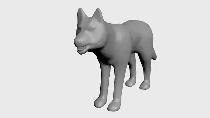 Wolf-wild animals Low-poly 3D model