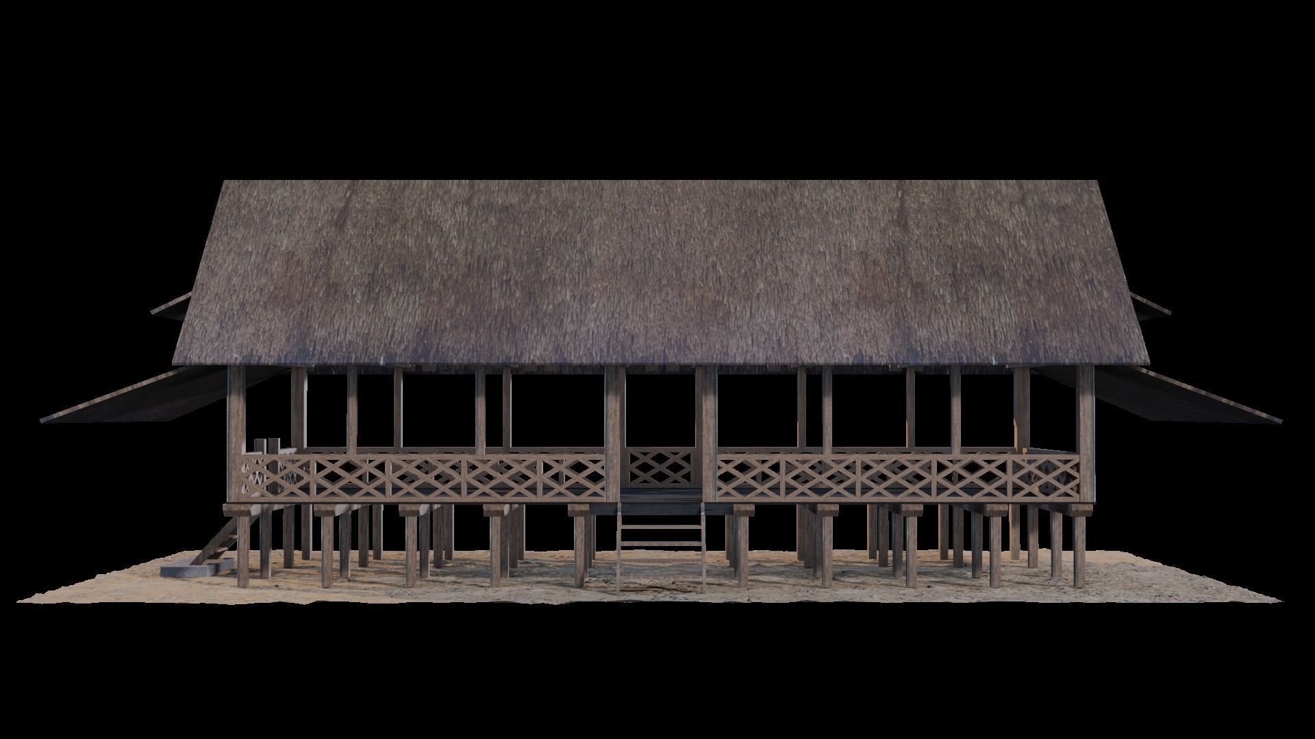 Rumah Adat Baileo - Maluku - Indonesia 3D model_4