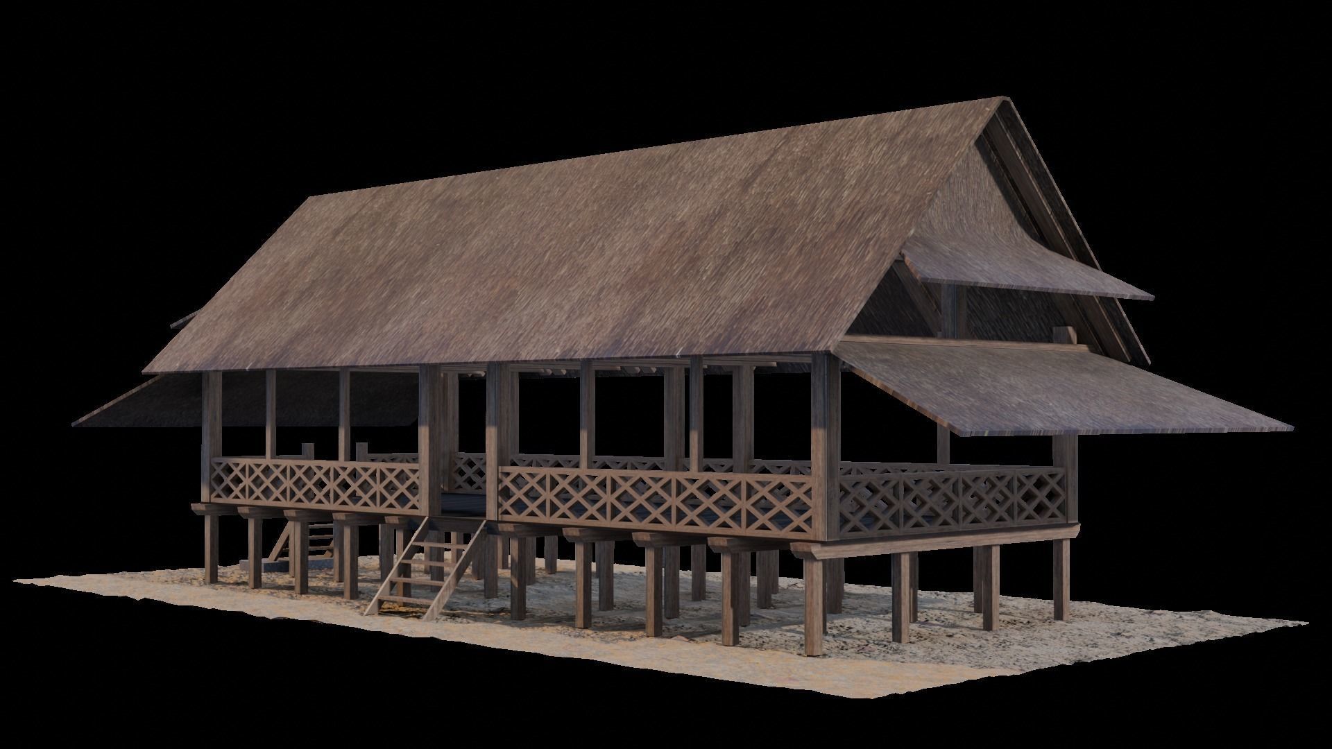 Rumah Adat Baileo - Maluku - Indonesia 3D model_6