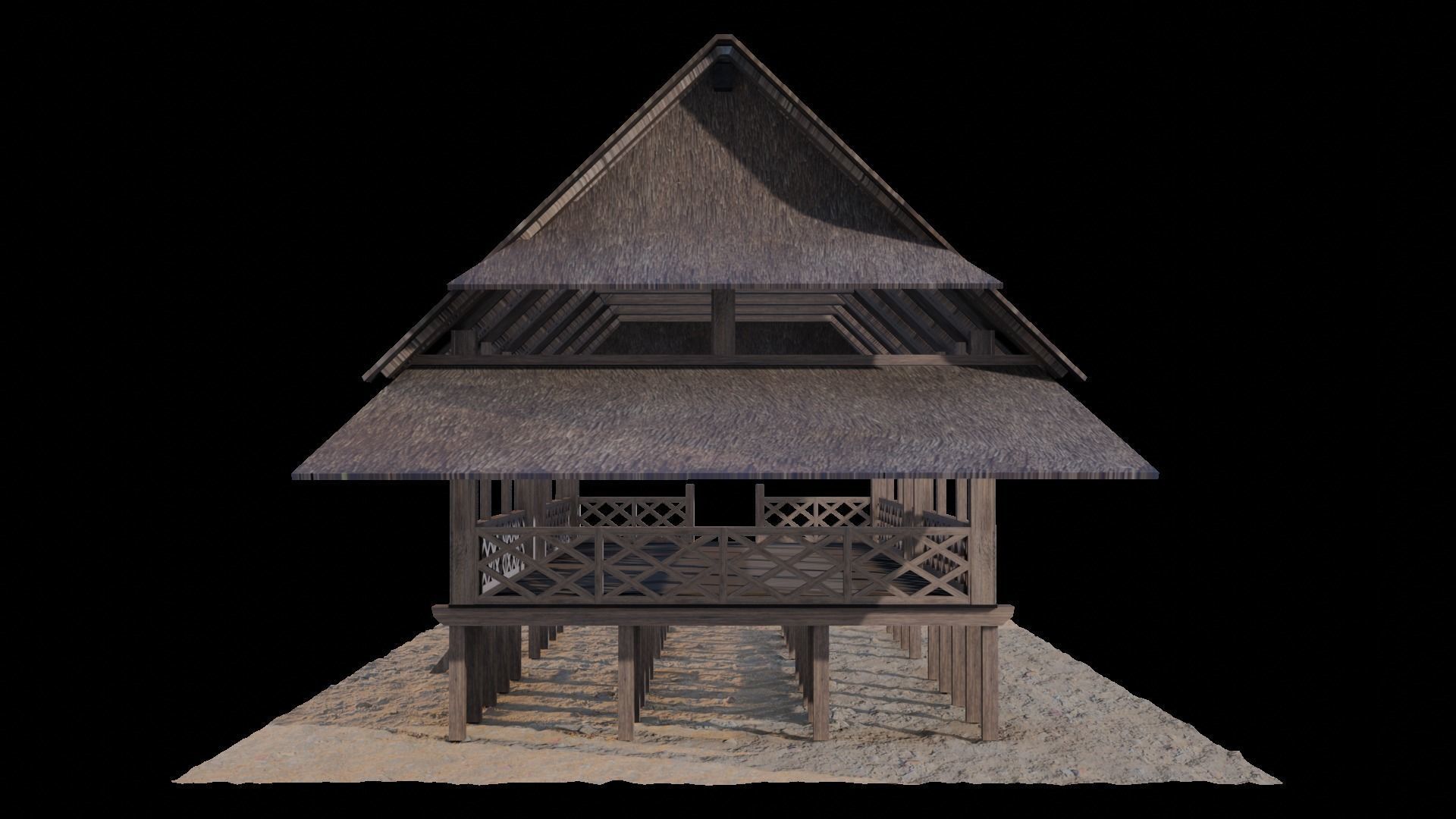 Rumah Adat Baileo - Maluku - Indonesia 3D model_1