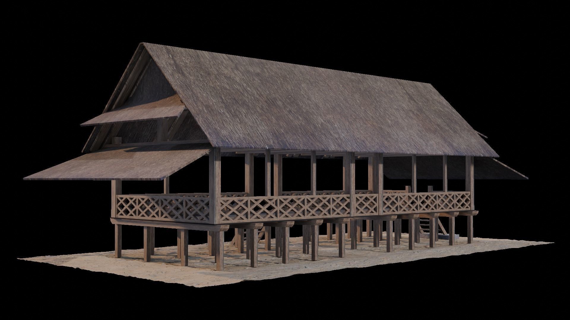 Rumah Adat Baileo - Maluku - Indonesia 3D model_5