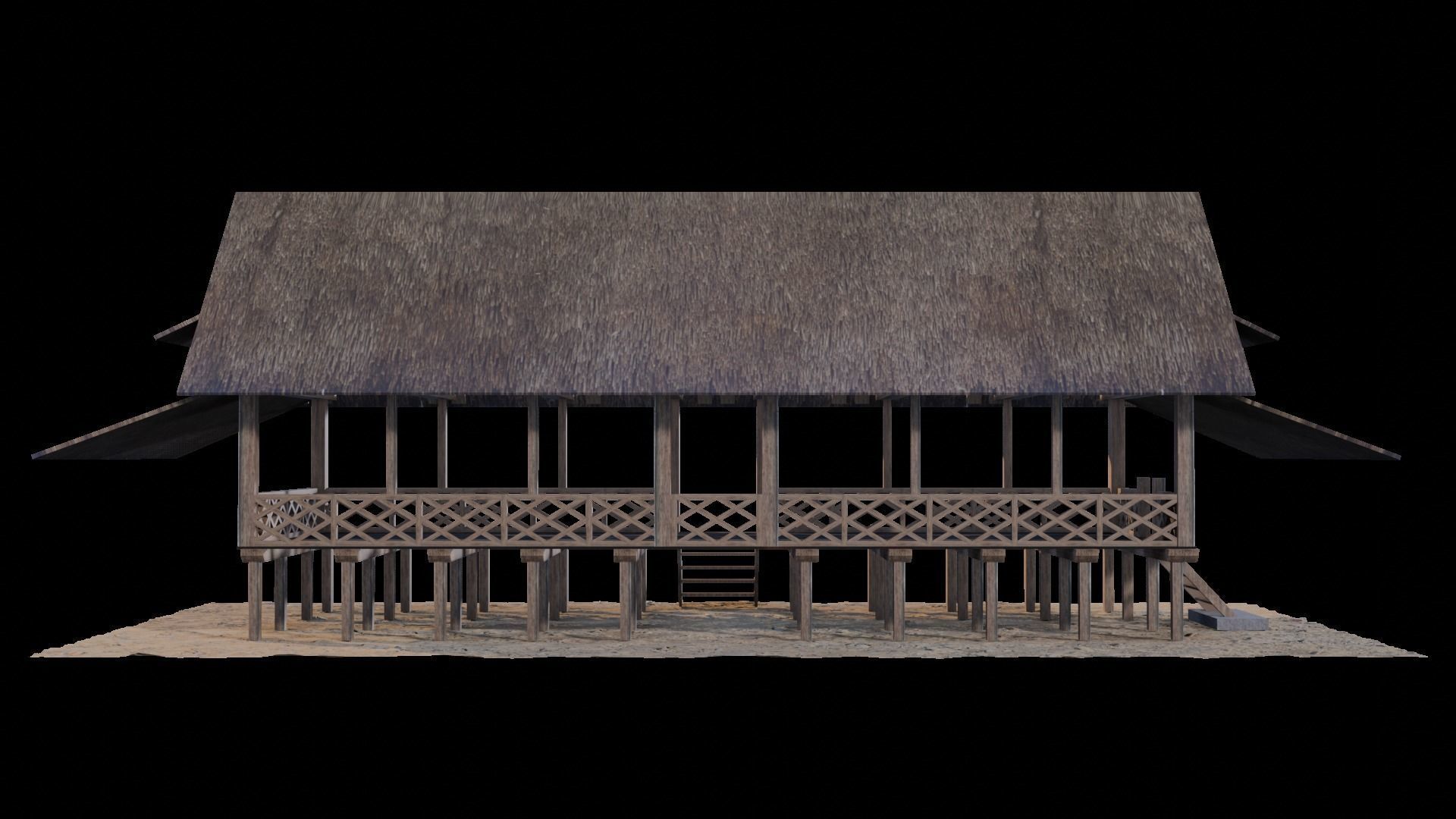 Rumah Adat Baileo - Maluku - Indonesia 3D model_3