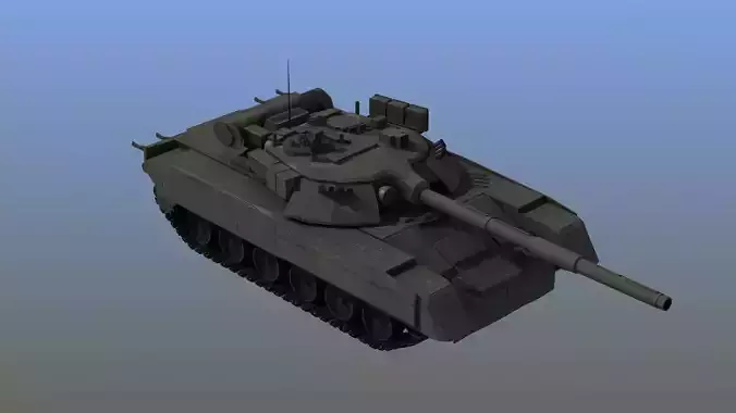 T80 Tank Low-poly 3D model